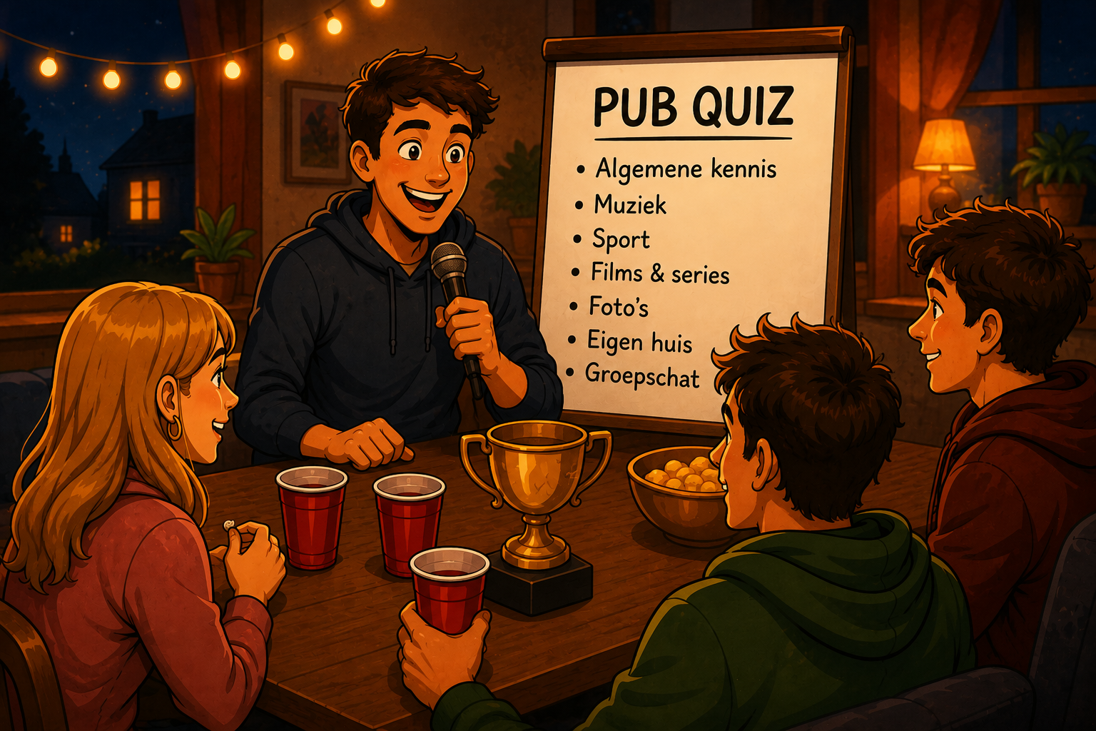 Pubquiz avond met teams en categorieën